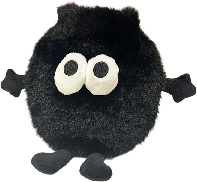 아이루리 컬러 퍼 눈알 인형 미니 보온 오래가는 물주머니 귀여운 캐릭터 생리통 복통 찜질팩 핫팩, 1개, 컬러퍼눈알인형미니보온물주머니 블랙