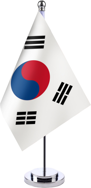 미니 한국 국기 소형 테이블용 사무실 교실 가정 애국 행사 장식, 1개, 하양