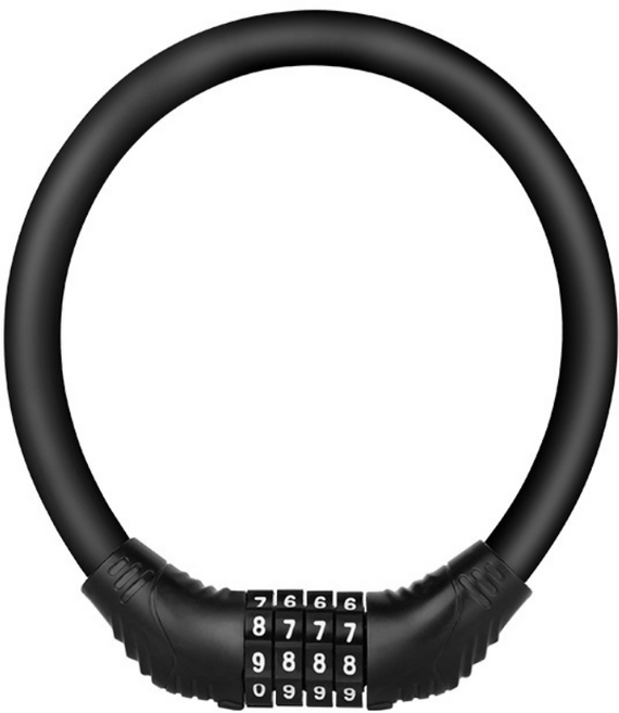 루미온 자전거 도난방지 번호키 자물쇠, 블랙, 1개