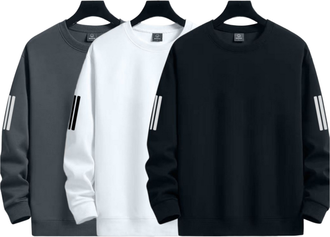 아르올 남자 맨투맨 라운드 긴팔티 무지 티셔츠 3종 세트