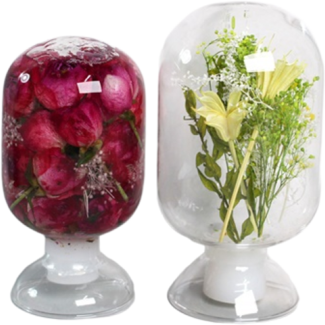 하바리움 라운드 유리 용기 투명, 1개, 500ml