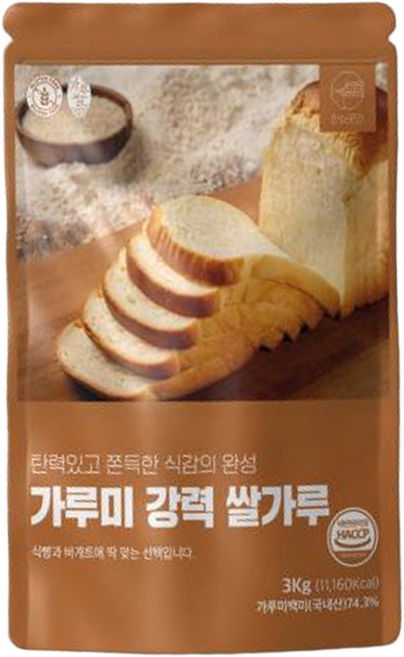 안심곳간 가루미강력쌀가루, 3kg, 1개