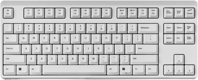 NEW 리얼포스 R4TL 텐키리스 APC 화이트 토프레 무접점 키보드 MADE IN JAPAN, 균등키압 45g (R4HD21)