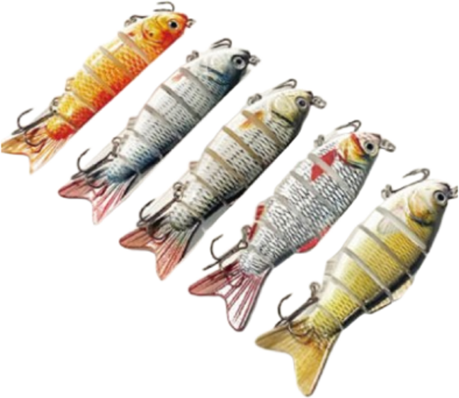 KNOCK좌 6단 관절 루어 하이베이트 5종 세트, 혼합색상, 173g