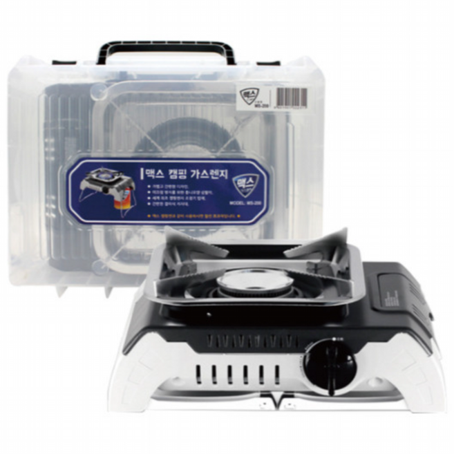 맥스 맥선 휴대용 미니 레인지 가스 버너+가방 접이식 폴드 부루스타 고화력 캠핑 감성, MS-200DF, 1개
