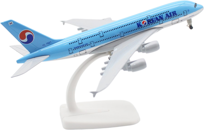 JJC 비행기 모형 16cm 1:400 ~ 20cm 1:300 다이캐스트 장식용 소형 모형항공기, 1개, 대한한공 A380- 1:300 - 20cm