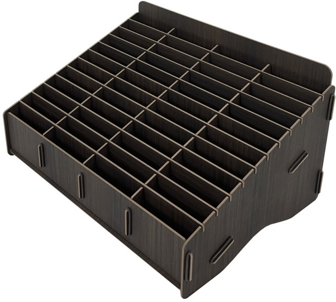 올지 우드 핸드폰보관함 휴대폰 보관함 수거함 정리 수납 학원 학교 회사, 48칸, 다크브라운, 1개