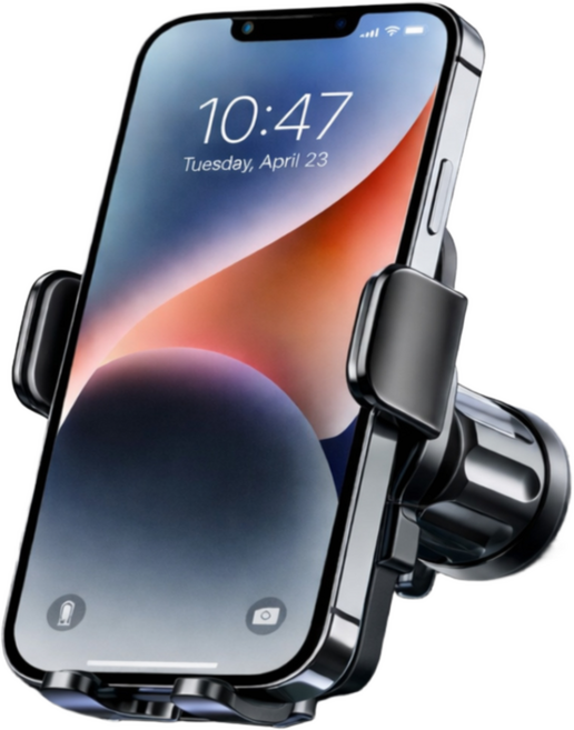 루아렉 차량 송풍구 360도 각도조절 핸드폰 거치대, 블랙, 1개