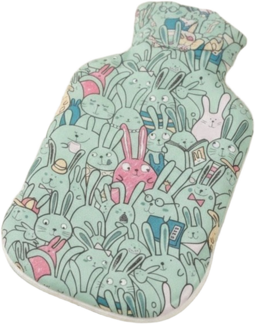 파쉬 보온물주머니 0.8L+민트토끼패턴 면커버