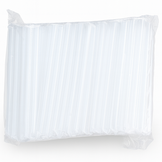 제이디팩 일회용 버블티 빨대 12x250mm 투명 개별포장 200개, 1세트, 200개입