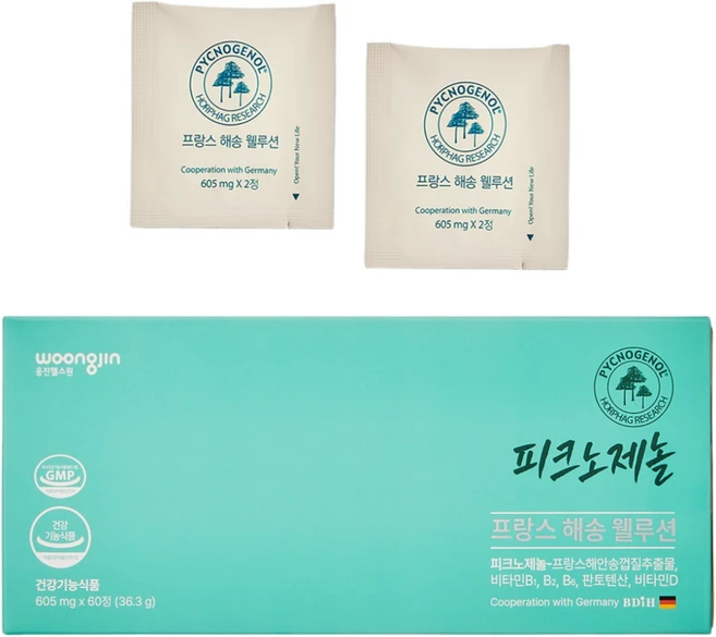 웅진헬스원 프랑스 해송 웰루션 갱년기 극복 1개월분, 1박스, 30회분 - 쿠팡