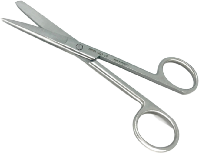 Medro-korea 의료용 간호사 외과가위 안과가위(M) 멸균 재사용 소독가능한 켈리 핀셋, 1개, 안과 가위(곡)11.5cm(멸균 가능한)M