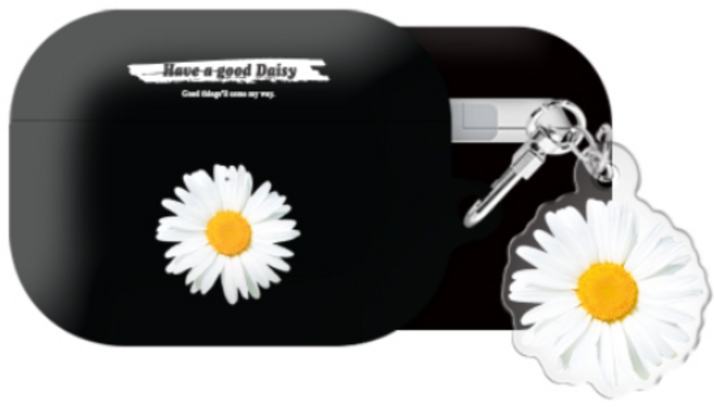 데이지라벨 에어팟프로/프로2/에어팟3/에어팟4 하드 케이스 +아크릴 키링 세트, 데이지라벨-003, AirPods(4세대), 1개