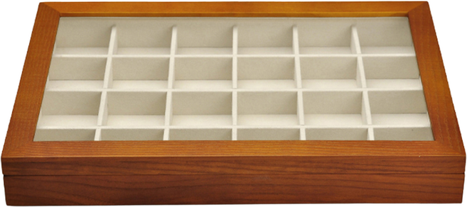 FANXI 보석함 악세사리 주얼리 보관함선물상자 보석함 머리핀 정리함 선물박스 실목 장신구 쟁반 팔찌 반지 목걸이 귀걸이 전시 현관 정리함 차키 시계 진열대, X02505크림색(24구격자), 1개