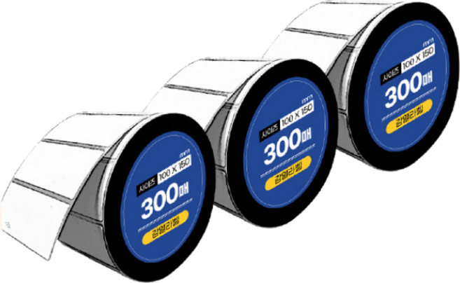 유니라벨 감열라벨 스티커 가로 10cm 세로 15cm 300매 3롤, 감열라벨 100*150*300매 3롤, 1개