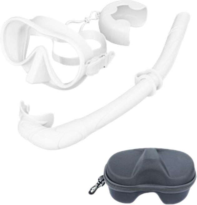팝키즈 어린이&주니어 롤링 스노쿨링 마스크 세트, 화이트, 1개