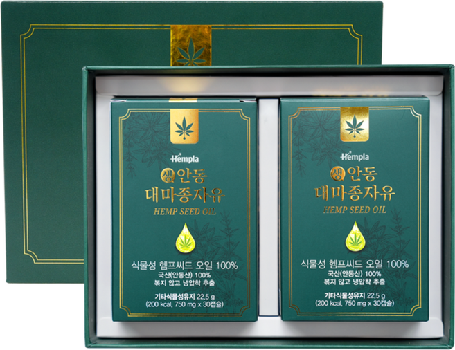 헴플라 생 안동 대마종자유 헴프씨드 오일 22.5g, 30정, 2개
