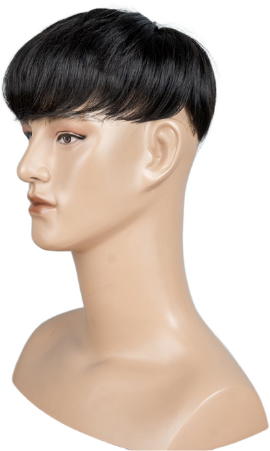 가발닷컴 투블럭가발 시크일자댄디 인모믹스 남자 정수리커버 M자탈모 부분가발 정수리, 1개, 3.자연갈색