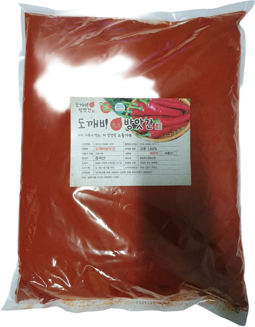 중국산 고춧가루 보통맛 장용 고운가루, 5kg, 1개