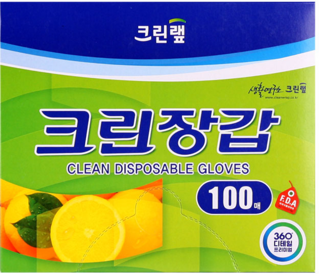[크린랲] 위생장갑 비닐장갑 크린장갑 100매, 1개