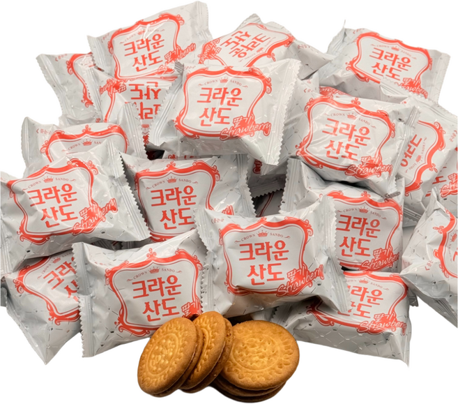 스낵큐 크라운제과 과자, 46개, 크라운산도 딸기