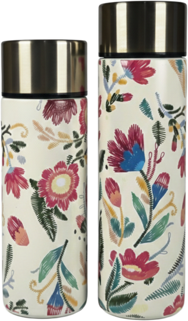 칸토 플라워 패턴 미니 보온병 텀블러, 1개, 150ml, IVORY