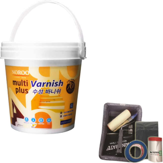 노루페인트 친환경 멀티플러스 수성바니쉬 4L 투명 풀세트, 투명 무광, 1개