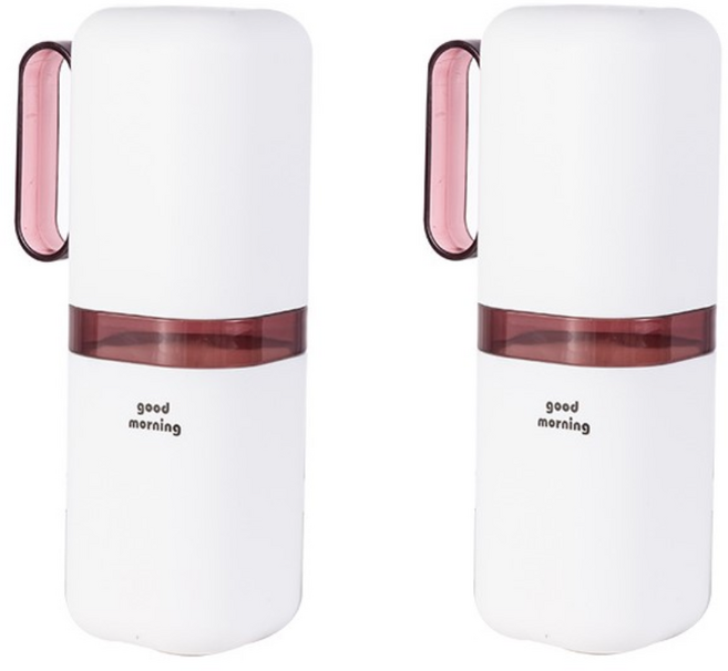 에브리샤인 휴대용 여행용 양치컵 치약 칫솔 보관케이스 1+1, 2개