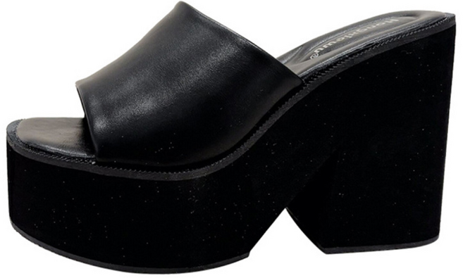 피카소 소가죽 편안한 키높이 웨딩 촬영 통굽 힐 슬리퍼 웨딩슈즈 11cm