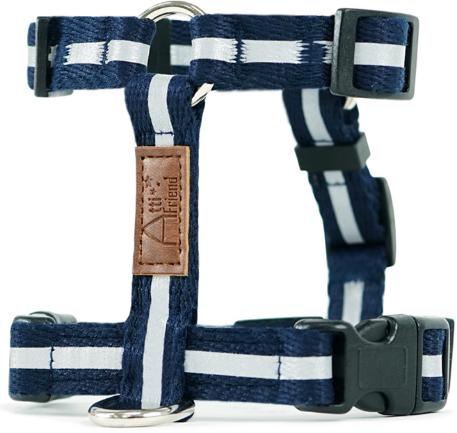 아띠지기 반사형 강아지 쓰리엠 에이치형 하네스, 네이비, 1개