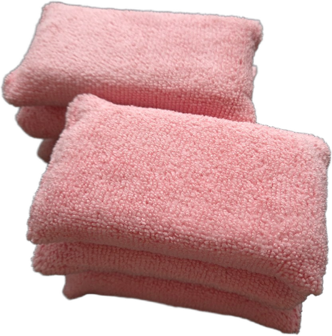 콤팩트 어플리케이터 6P 세트구성 극세사 미니 세차 스펀지, 핑크, 1세트