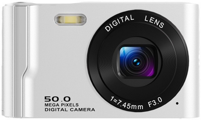 PYHO 디지털카메라 5000W 고화질 픽셀 카메라 2.8 인치 휴대용 즉석카메라, 흰색