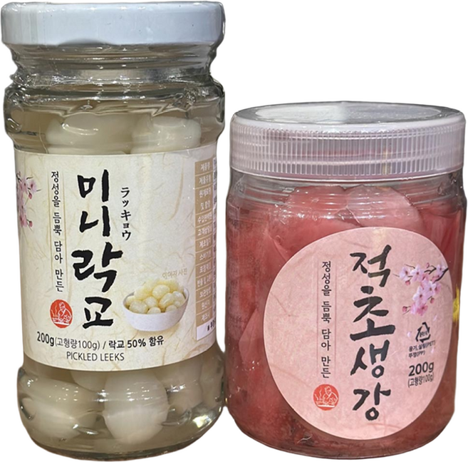 GLOryHY 회 친구!! 가정용 미니 락교와 적 초생강 SET 2025신제품, 1개, 200g