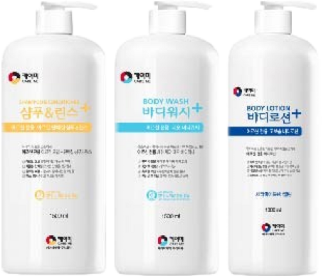 케어미 어르신전용 고보습 바디로션+샴푸+워시, 3개, 1L