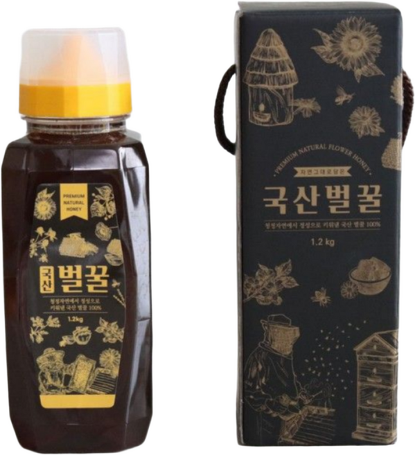 대용량꿀 비케어풀 국산 천연벌꿀 대용량꿀 가정용꿀, 밤, 1개, 1.2kg