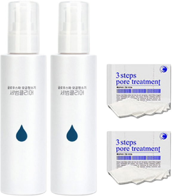 글로우스파 세범클리어 100ml + 화장솜30매 증정 / 모공청소기 블랙헤드 피지제거, 2개