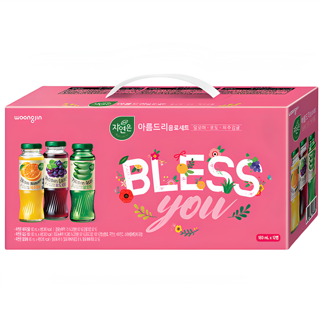 자연은 아름드리 음료세트, 180ml, 12개