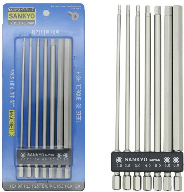 육각비트세트 산쿄 SH-150 대만제 150mm 7PC SANKYO, 1개