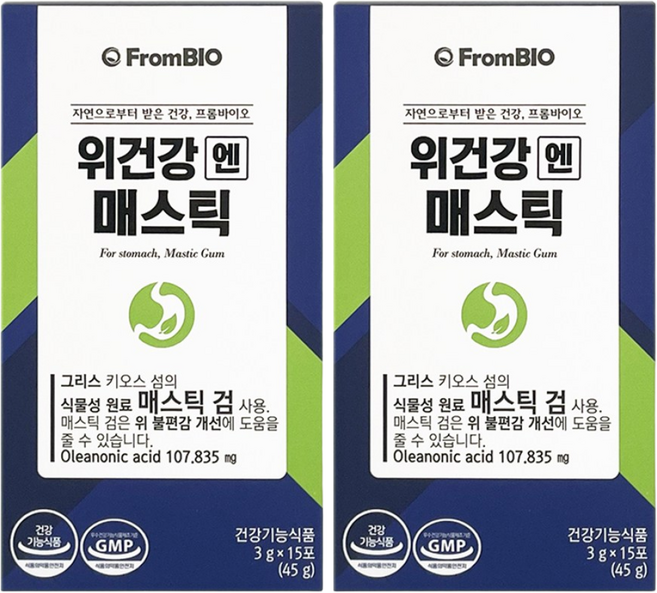프롬바이오 위건강엔 매스틱 15포*2 1개월분, 45g, 2개