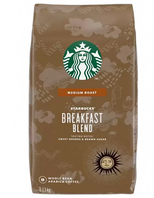 원두 브랙퍼스트 블랜드 홀빈 커피 1.13kg 카페 스타벅스 가루(휴대용손소독제증정), 1개, 홀빈(분쇄안함)