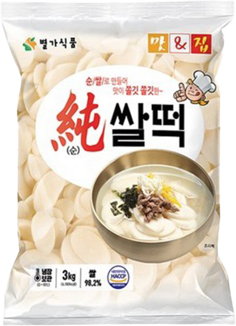 [별가식품] 떡국 쌀떡 3kg, 1개