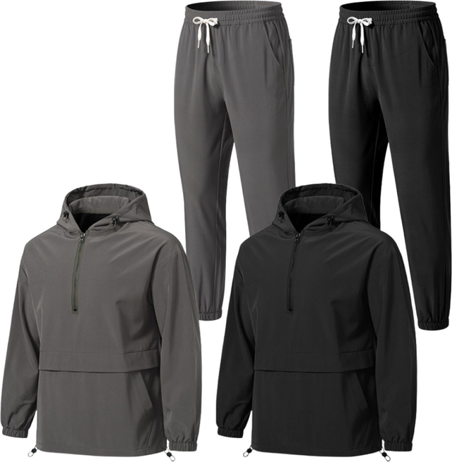 남자 아노락 빅사이즈 트레이닝 세트 커플 트레이닝복 운동복 셋업 바람막이세트