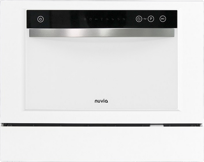 nuvia 누비아 식기세척기 NDW-NI6W 6인용 무설치 무타공 자동문열림 UV 소형 미니 원룸, 화이트, 고객직접설치