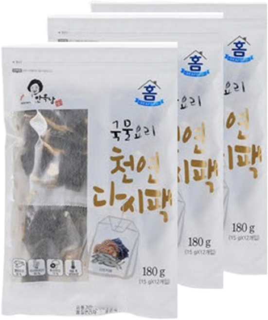 안옥남 천연 국물용 다시팩, 180g, 3개