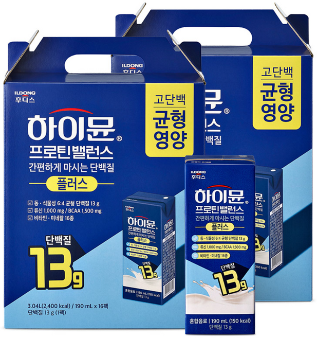 하이뮨 프로틴 밸런스 음료 플러스(13g), 190ml, 32개