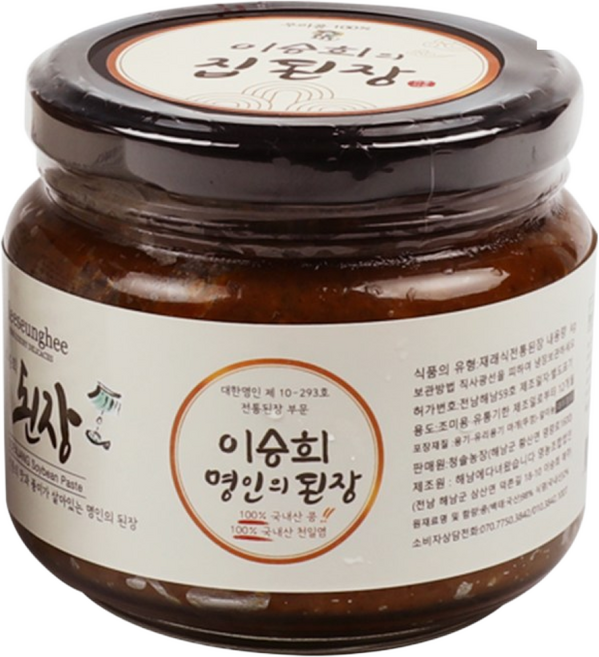 [청솔농장] 이승희 명인의 국산콩 집된장, 2kg, 1개