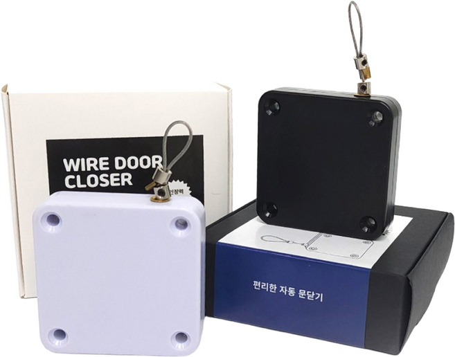 홈데코레 장력 1200G 도어와이어클로저 자동문닫힘 부착스티커추가증정, 화이트, 1개