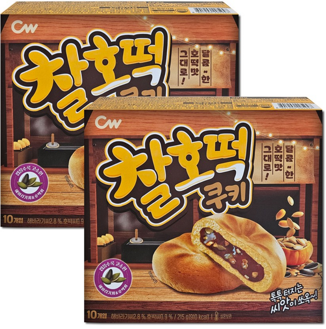 청우 찰호떡쿠키 과자, 2개, 215g
