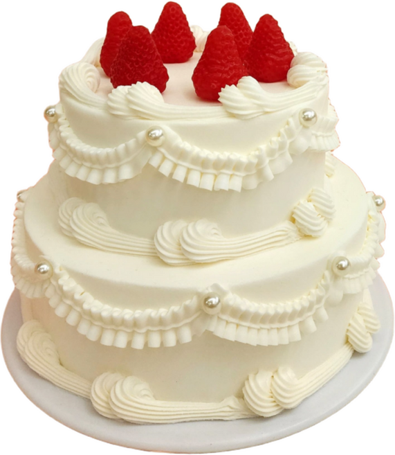 딸기 큐픽 파츠 2단 모형케이크 셀프촬영 소품, 1개