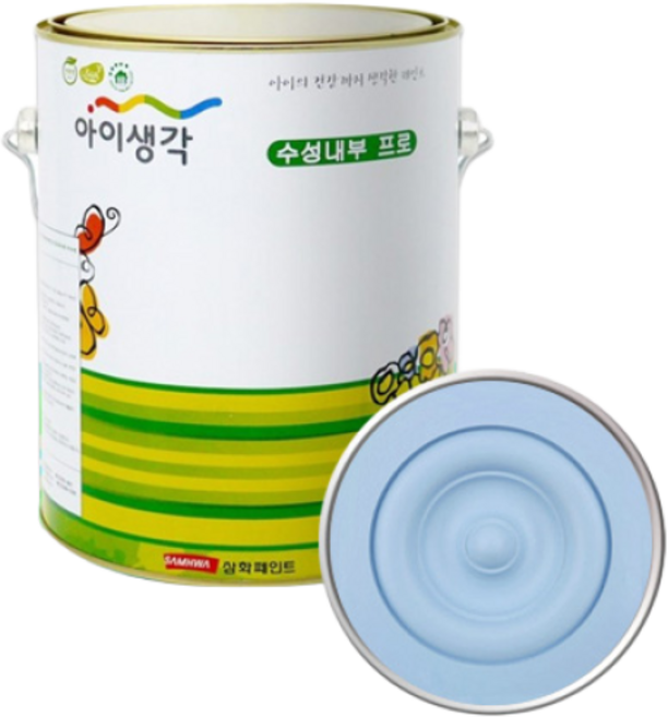 아이생각 수성페인트 무광 4L, 스카이블루, 1개